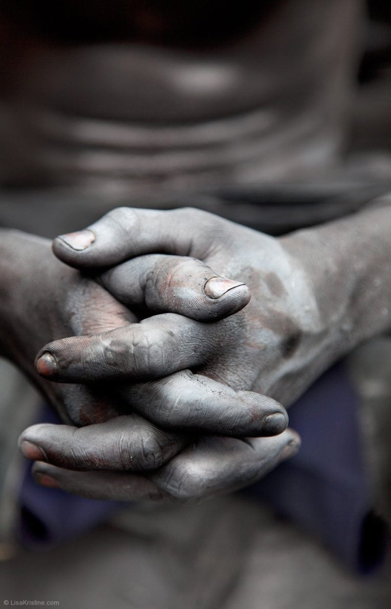 lisa kristine com gold miners hands ghana min