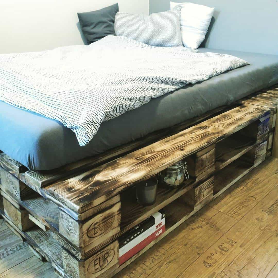 طراحی تختخواب با پالت های چوبی