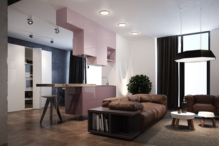 Pink gloss cabinets