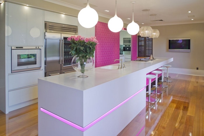 Pink kitchen lights