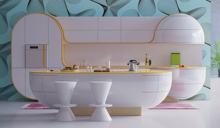 Pink kitchen rug