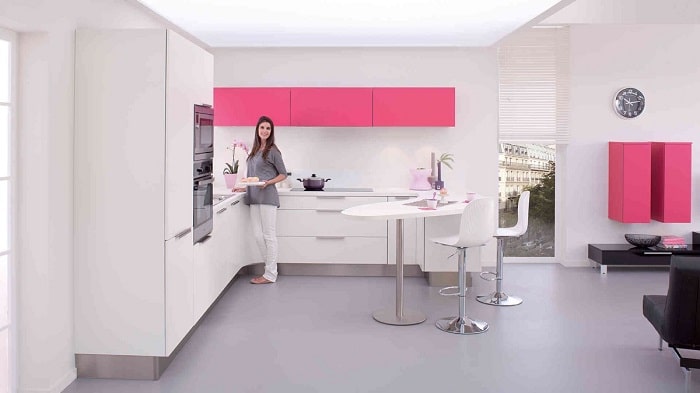 Pink white kitchen design ideas