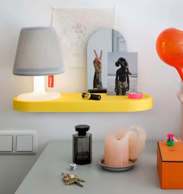 colorful floating wall shelf oval shape includes mirror unique organizer idea for entryway or bedroom vanity alternative 600x635 1