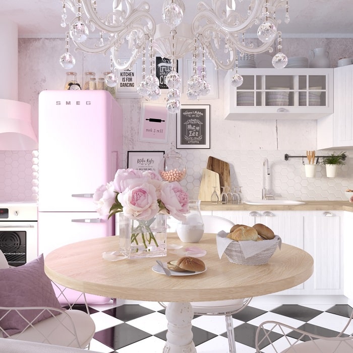 pink vintage kitchen