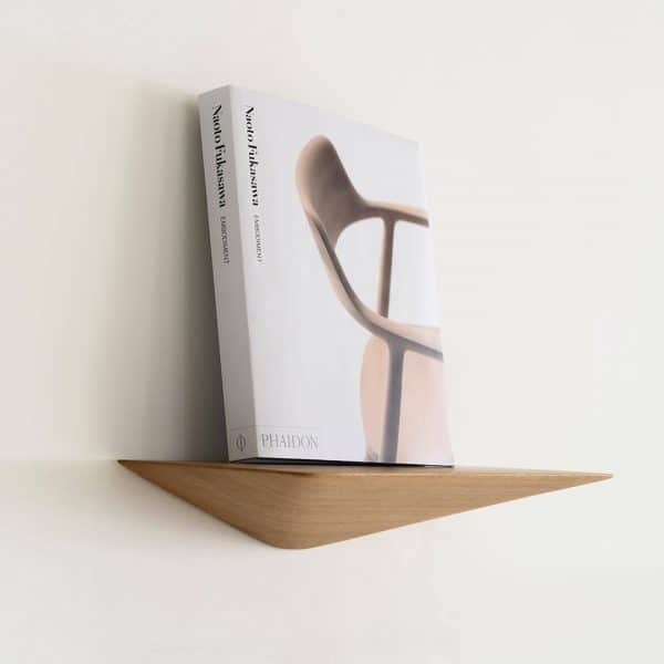 sculptural designer floating shelf wooden construction solid oak with matte finish stylish wall decor solution for living room bedroom hallway 600x600 1