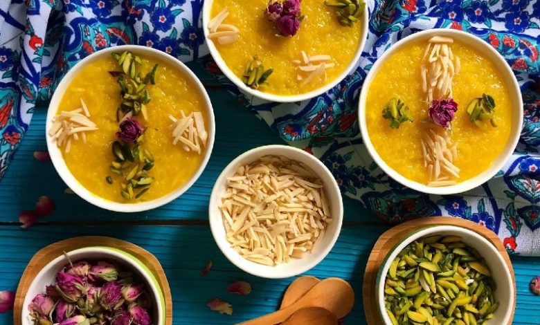 طرز تهیه شله زرد نذری و مجلسی برای 50 نفر