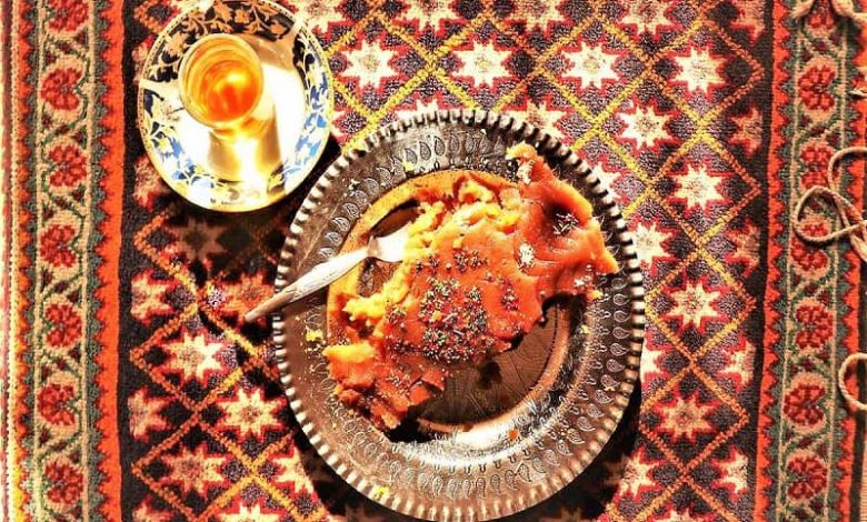 طرز تهیه حلوا زعفرانی مجلسی برای 6 نفر