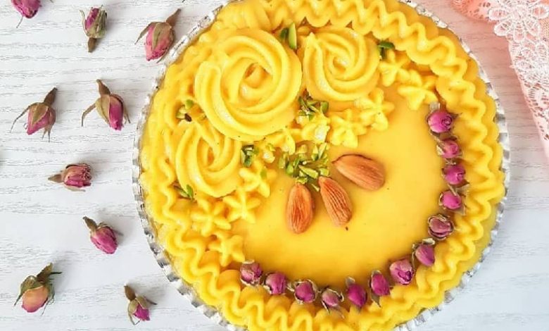 طرز تهیه حلوا زعفرانی مجلسی برای 6 نفر