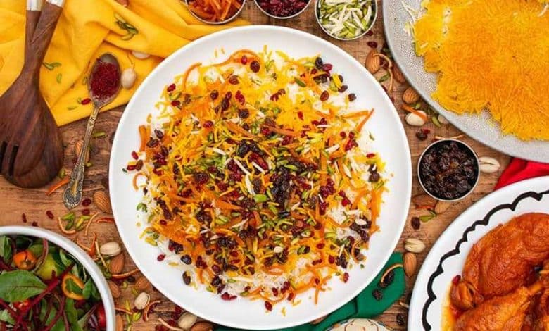 طرز تهیه شیرین پلو برای 8 نفر