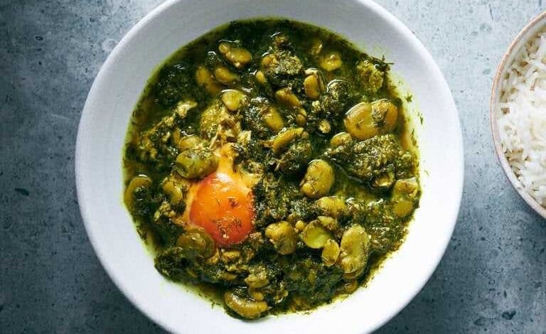 طرز تهیه باقلا قاتق برای 2 نفر