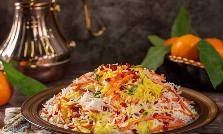 طرز تهیه شیرین پلو برای 8 نفر