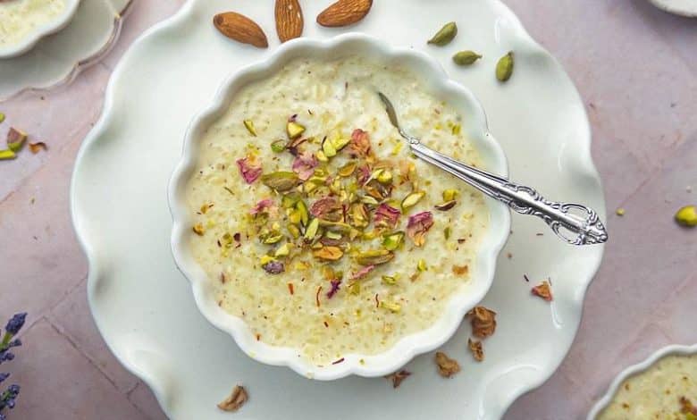 طرز تهیه فرنی با ارد برنج برای 2 نفر