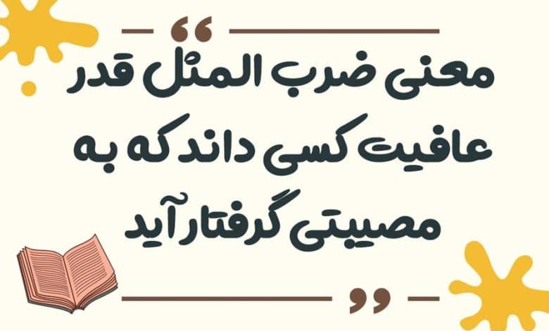 معنی ضرب المثل قدر عافیت کسی داند که به مصیبتی گرفتار آید