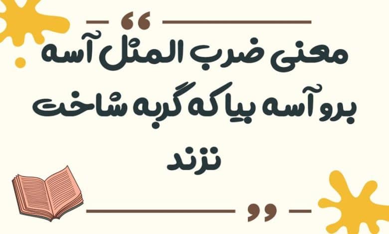 معنی ضرب المثل آسه برو آسه بیا که گربه شاخت نزنه