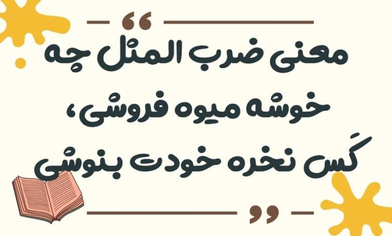 معنی ضرب المثل چه خوشه میوه فروشی، کس نخره خودت بنوشی