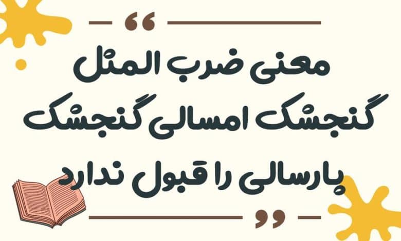 معنی ضرب المثل ﮔﻨﺠﺸﮏ ﺍﻣﺴﺎﻟﯽ ﮔﻨﺠﺸﮏ ﭘﺎﺭﺳﺎﻟﯽ ﺭﺍ ﻗﺒﻮﻝ ﻧﺪﺍﺭﺩ