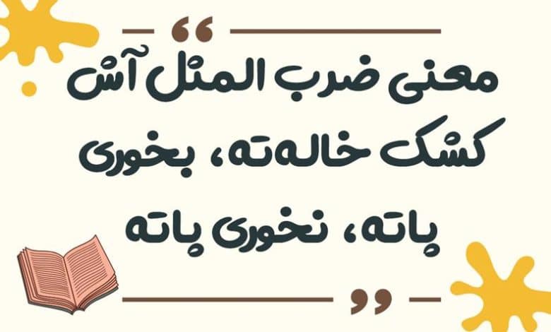 معنی ضرب المثل آش کشک خاله‌ته، بخوری پاته، نخوری پاته