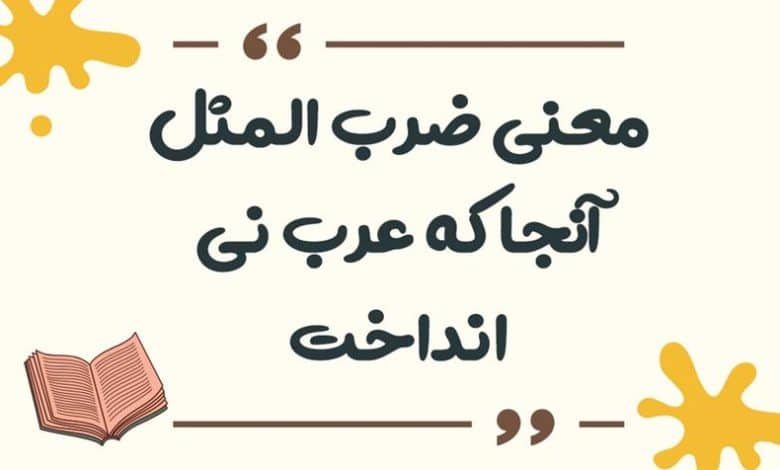 معنی ضرب المثل آنجا که عرب نی انداخت