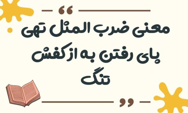 معنی ضرب المثل تهی پای رفتن به از کفش تنگ