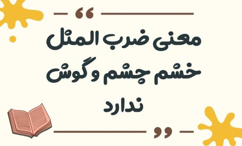 معنی ضرب المثل خشم چشم و گوش ندارد