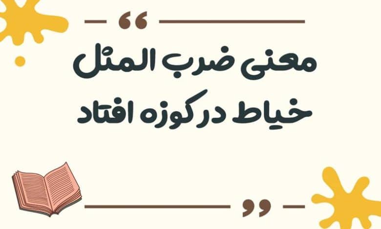 معنی ضرب المثل خیاط در کوزه افتاد