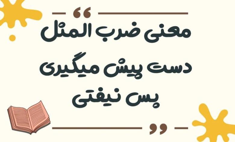 معنی ضرب المثل دست پیش میگیری پس نیفتی