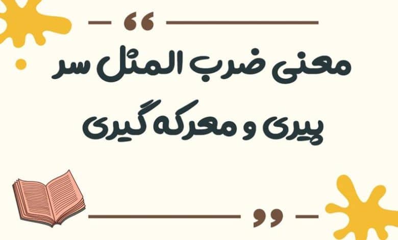 معنی ضرب المثل سر پیری و معرکه گیری