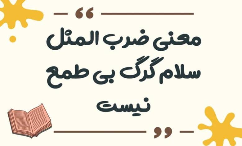 معنی ضرب المثل سلام گرگ بی طمع نیست