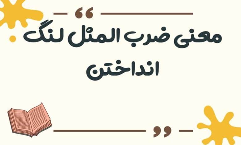 معنی ضرب المثل لنگ انداختن