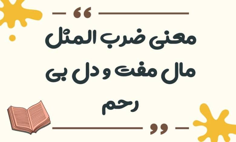 معنی ضرب المثل مال مفت و دل بی‌رحم