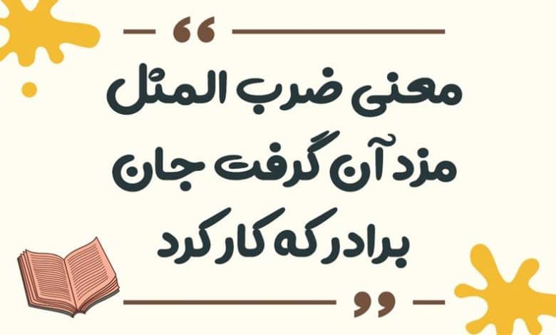 معنی ضرب المثل مزد آن گرفت جان برادر که کار کرد