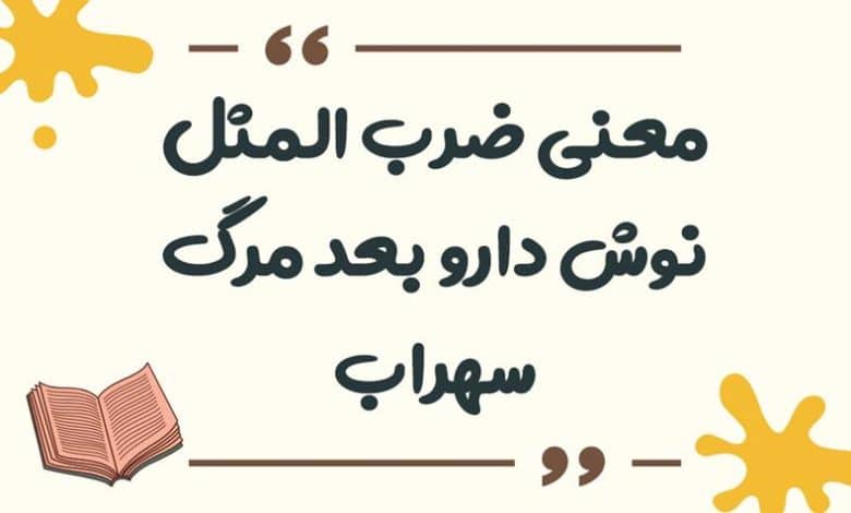 معنی ضرب المثل نوش دارو بعد مرگ سهراب