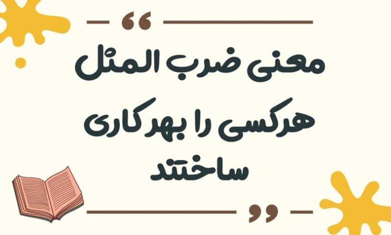معنی ضرب المثل هرکسی را بهر کاری ساختند