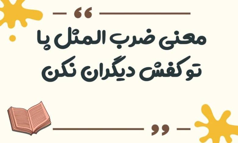 معنی ضرب المثل پا تو کفش دیگران نکن