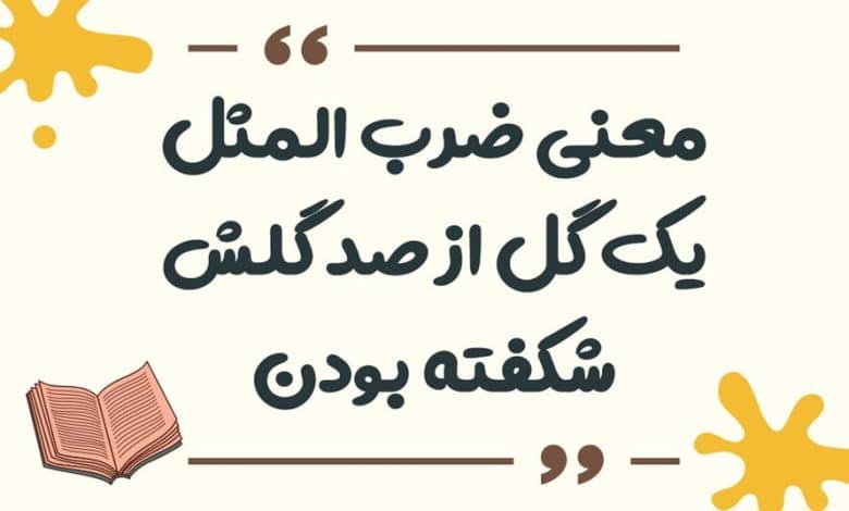 معنی ضرب المثل یک گل از صد گلش شکفته بودن