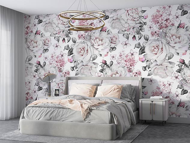 کاغذ دیواری اتاق خواب طرح گل