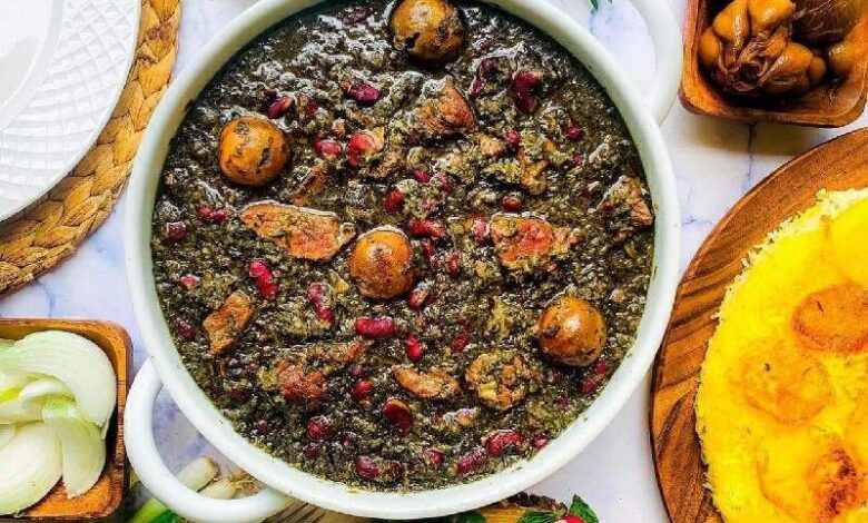 میزان کالری قورمه سبزی