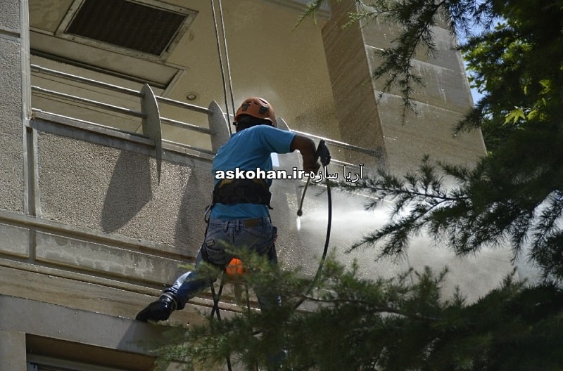 خدمات نمای ساختمان بدون داربست در تهران