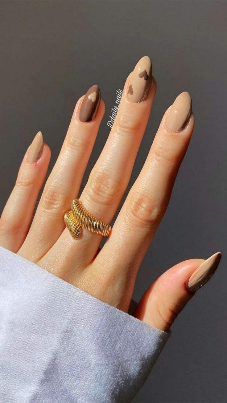 مدل ناخن با رنگ نسکافه ای