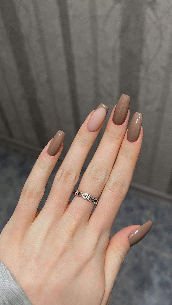 مدل ناخن با رنگ نسکافه ای