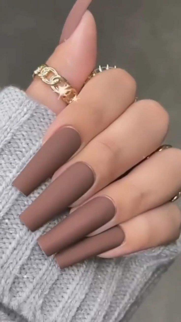 مدل ناخن با رنگ نسکافه ای 29