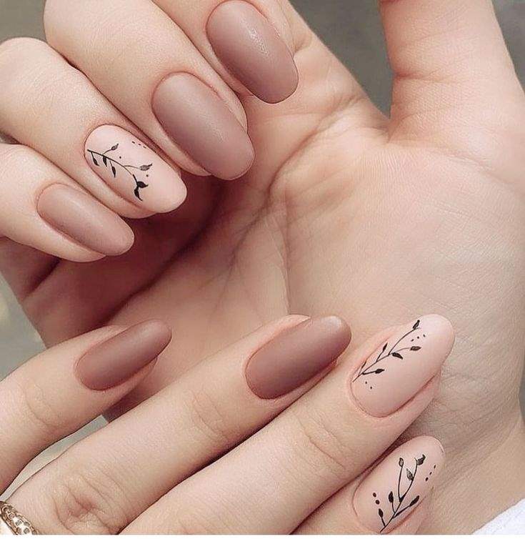 مدل ناخن با رنگ نسکافه ای