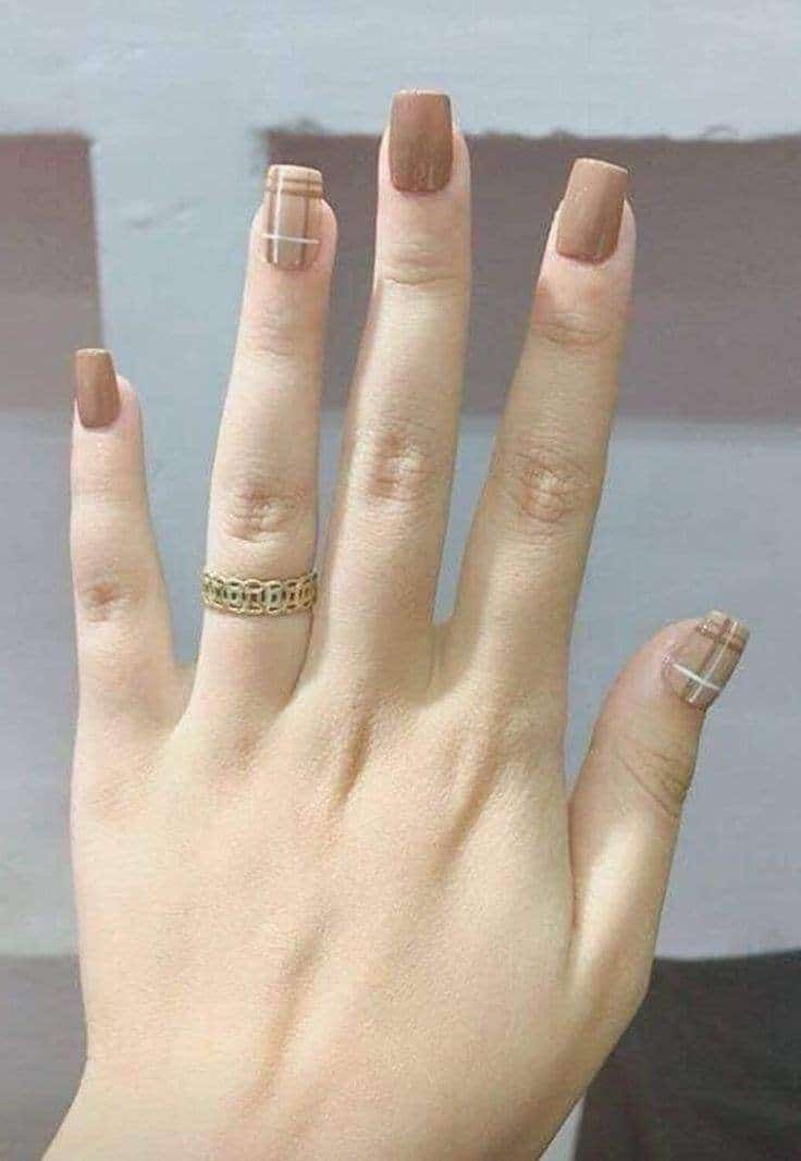 مدل ناخن با رنگ نسکافه ای
