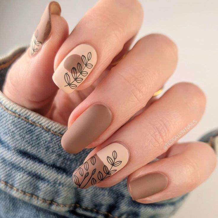 مدل ناخن با رنگ نسکافه ای