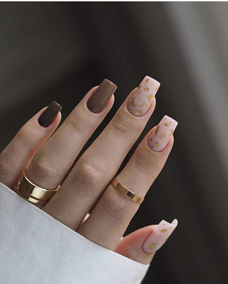 مدل ناخن با رنگ نسکافه ای