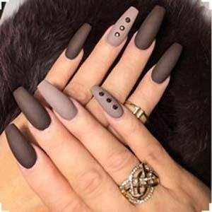 مدل ناخن با رنگ نسکافه ای