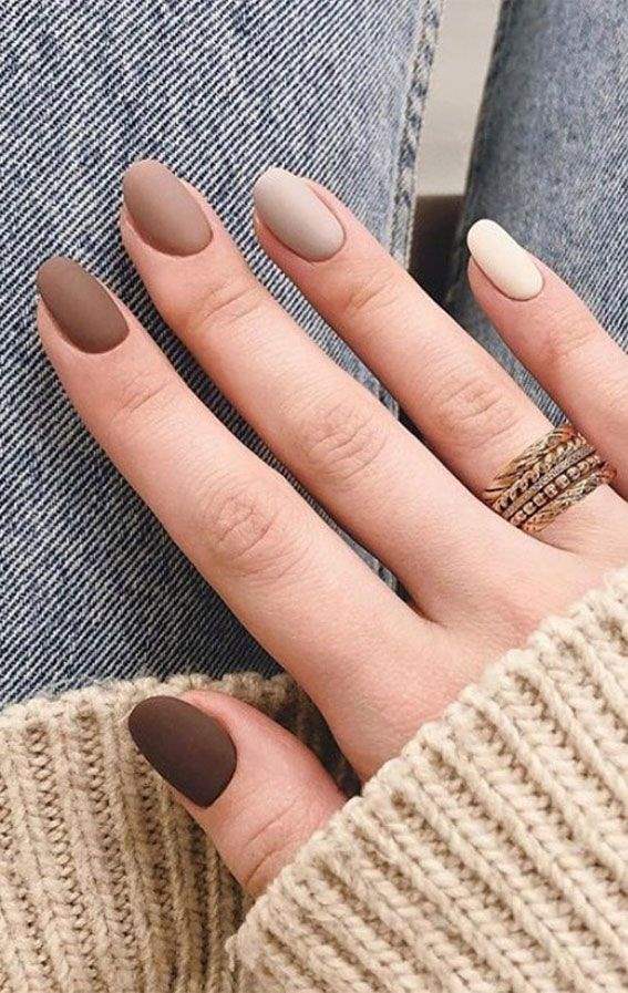 مدل ناخن با رنگ نسکافه ای