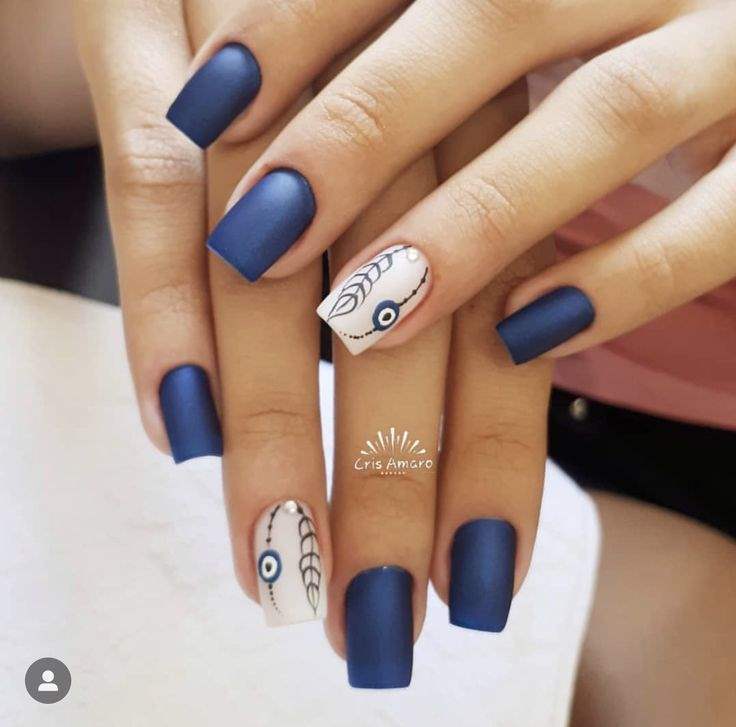 مدل ناخن طرح چشم نظر 45