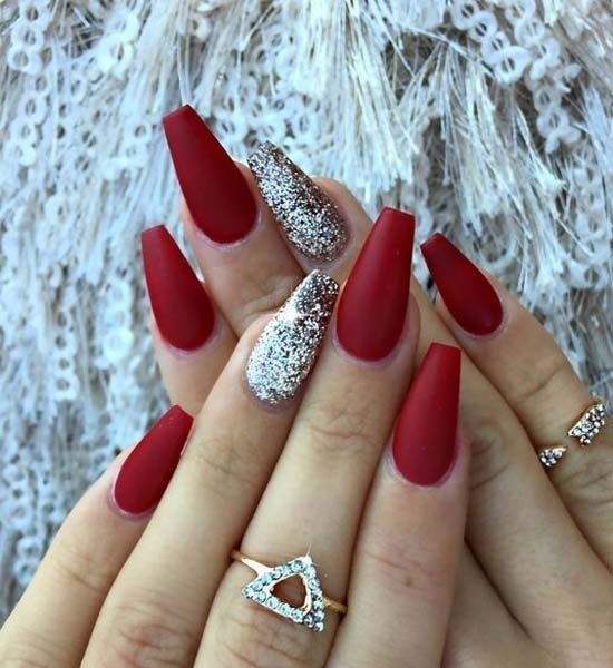 طرح ناخن زرشکی جدید و شیک 30