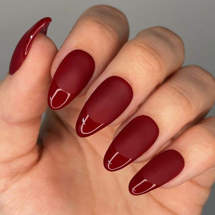 طرح ناخن زرشکی جدید و شیک 38
